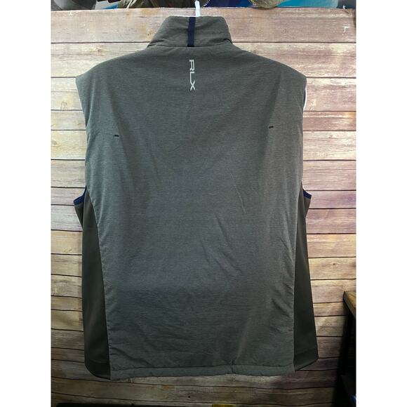 RLX Ralph Lauren Mens XXL Gray Poly Nylon Stretch Blend Puffer Full Zip Vest - Picture 2 of 13